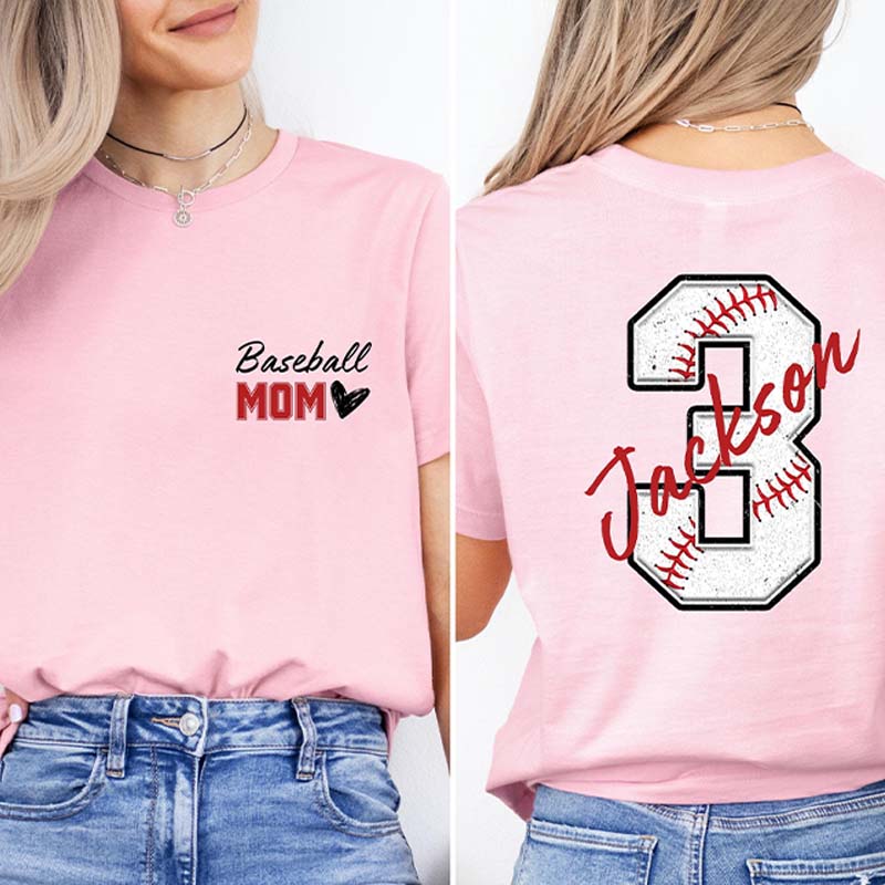 Personalized Baseball Gift for Mom T-Shirt