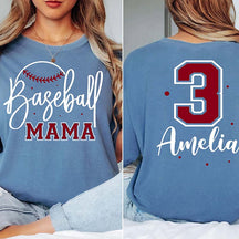 Personalized Comfort Colors Baseball Mama T-Shirt