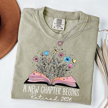 Floral Teachers 'A New Chapter Begins' Retired T-Shirt