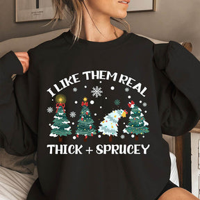 Snow Winter Christmas Thick and Sprucy Sweatshirt