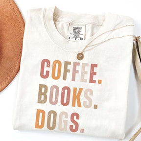 Coffee Books Dogs T-Shirt