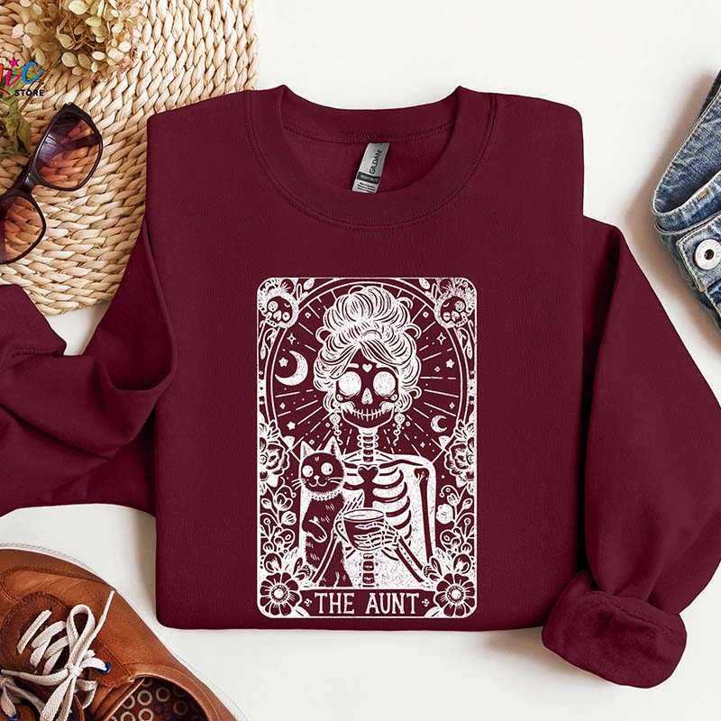 The Aunt Tarot Card Skeleton Sweatshirt