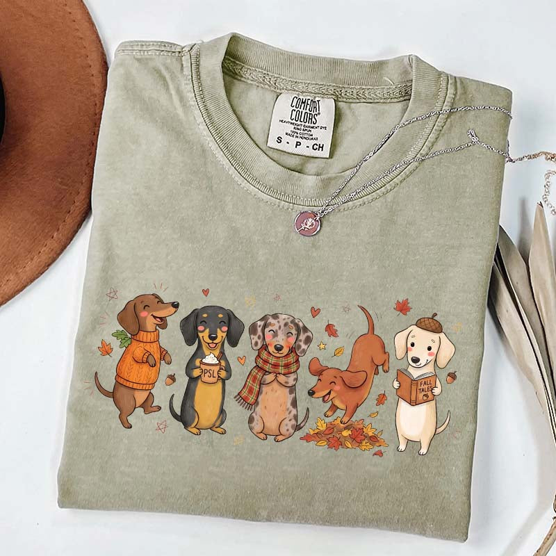 Dachshund Fall Cozy Season Pumpkin T-Shirt