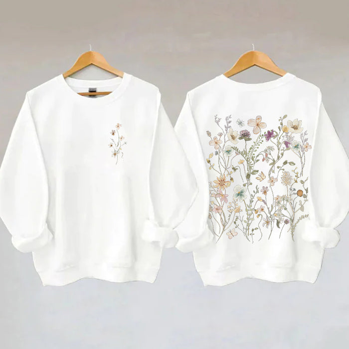 Vintage Pressed Flowers Sweatshirt