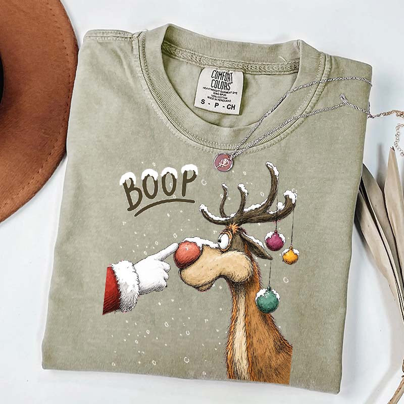 Boop Reindeer Comfort Colors Christmas T-Shirt