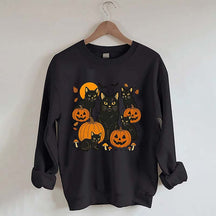 Halloween Cat And Pumpkin Sweatshirt