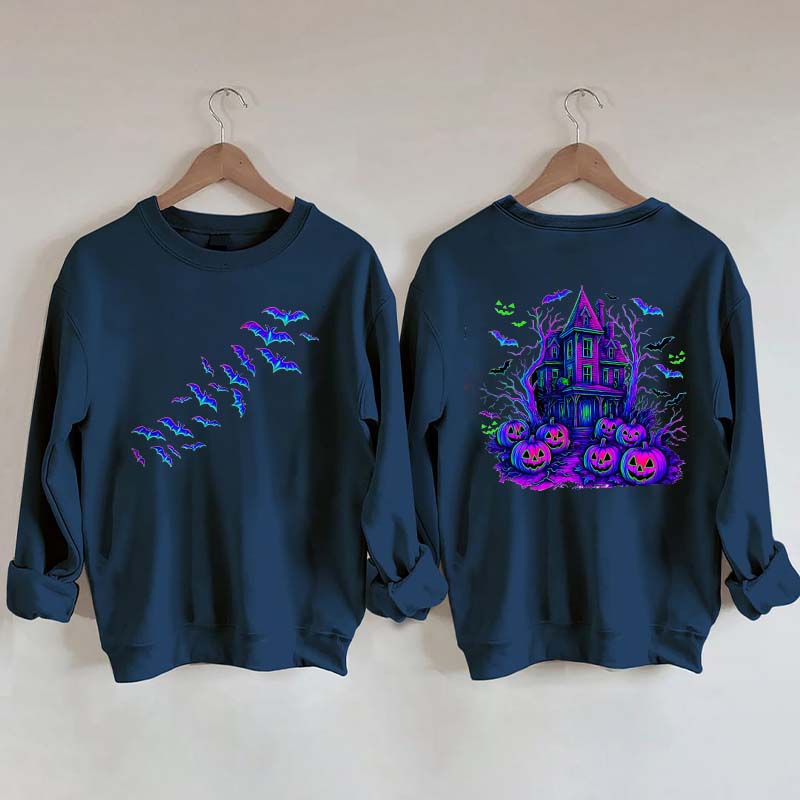 Halloween Haunted House Bats Sweatshirt