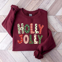 Holly Jolly Merry Christmas Tree Floral Sweatshirt