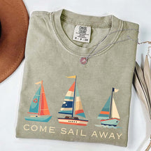 Colorful Sailboat Nautical Beach T-Shirt