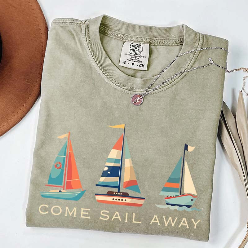 Colorful Sailboat Nautical Beach T-Shirt