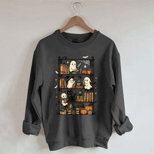 Retro Halloween Bookshelf Sweatshirt