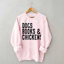 Trendy Dogs Books & Chickens Sweatshirt