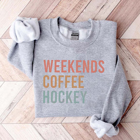 Weekends Coffee Hockey Sport Mom Sweatshirt
