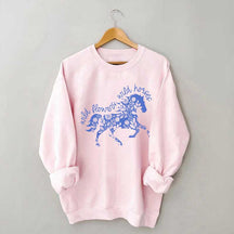Wild Horses Graphic Vintage Western Country Sweatshirt