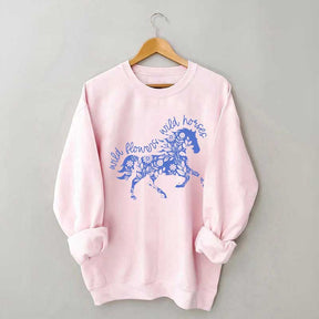 Wild Horses Graphic Vintage Western Country Sweatshirt