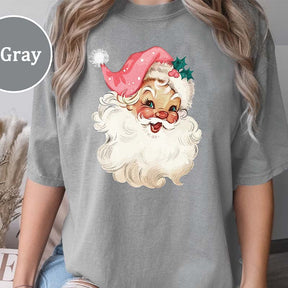 Retro Pink Santa Vintage Christmas T-Shirt