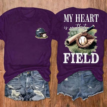 Baseball Mom My Heart Is On That Field T-Shirt