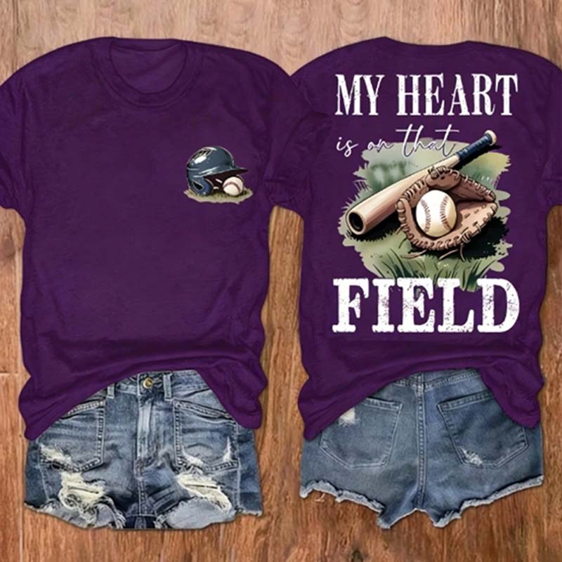 Baseball Mom My Heart Is On That Field T-Shirt