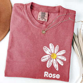 Comfort Colors Custom Name Daisy T-Shirt