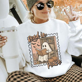 Bookish Halloween Haunted Library Ghost Sweatshirt