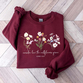 Wildflower Bible Verse Comfort Colors Sweatshirt