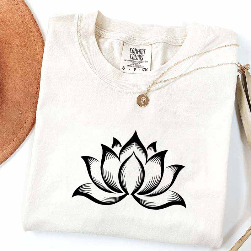 Minimalist Lotus Flower T-Shirt