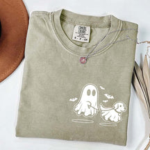Ghost Dog And Bat Halloween T-Shirt