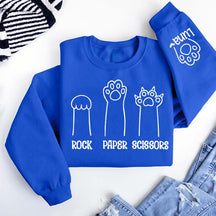Custom Rock Paper Scissors Cat Paw Sweatshirt