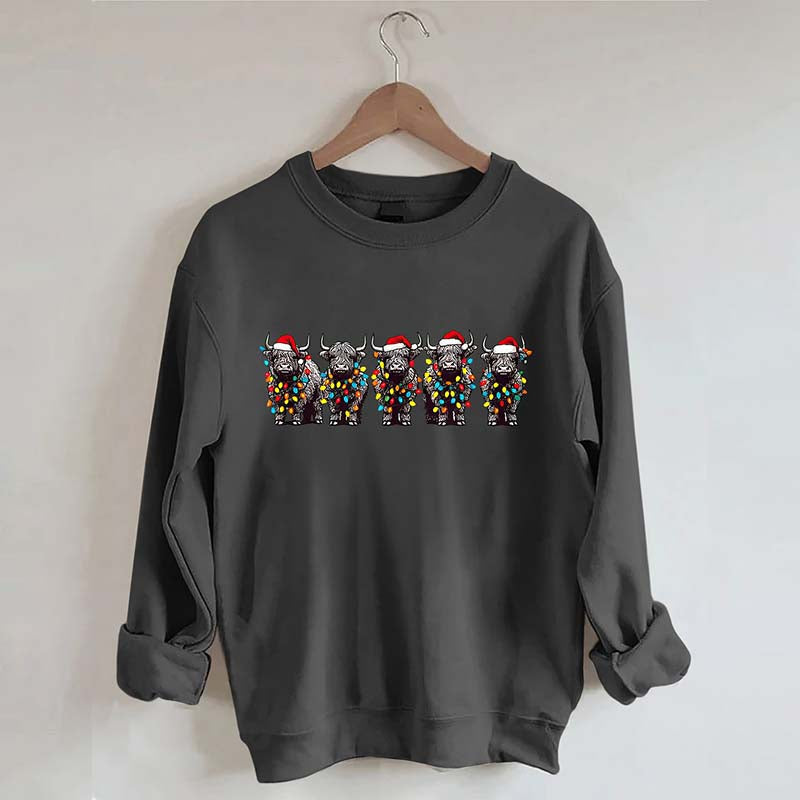 Christmas Cows Lights Sweatshirt