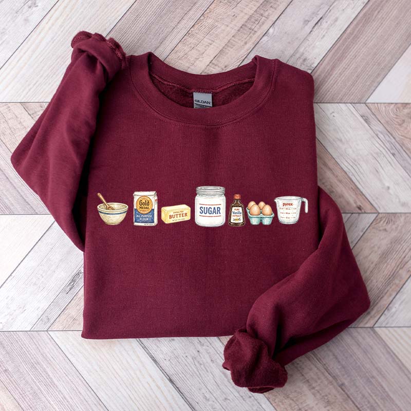 Baking Icons Flour Mixer Rolling Pin Sweatshirt