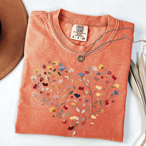 Floral Love Graphic Heart T-Shirt