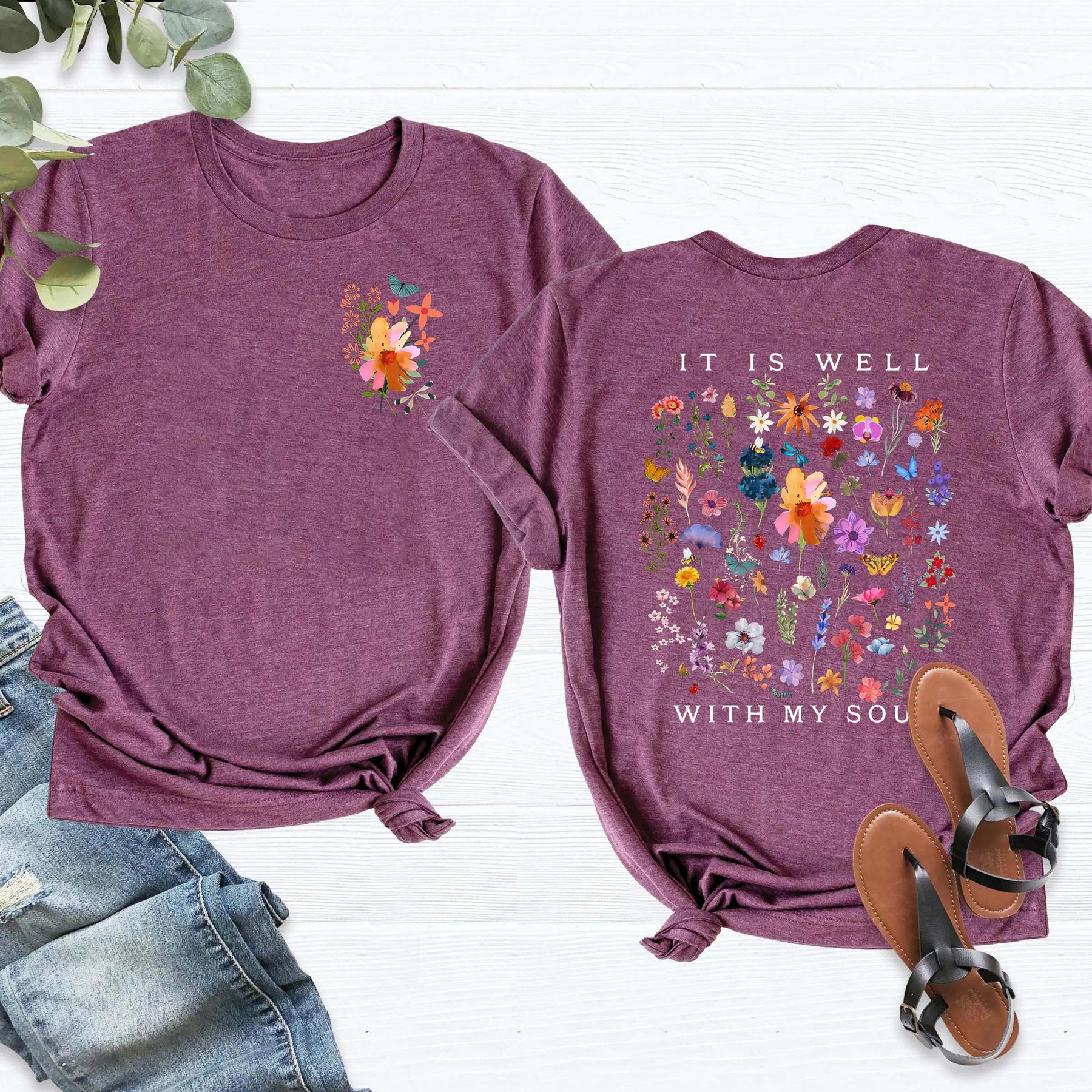 It Is Well With My Soul Floral T-Shirt