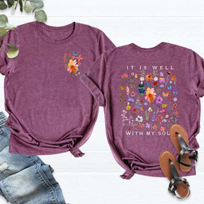 It Is Well With My Soul Floral T-Shirt