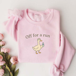 Off For A Run Runner Goose Sweatshirt