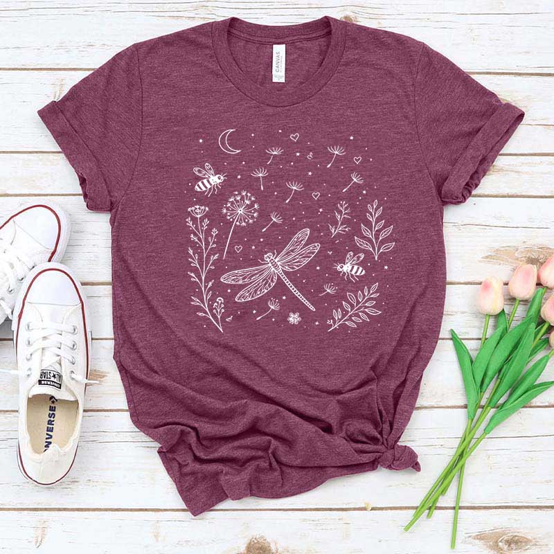 Bella Canvas Dragonfly Nature Retro T-Shirt