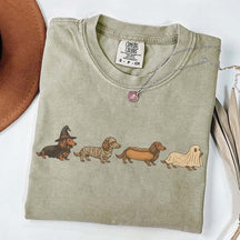 Vintage Art Dachshund Halloween T-Shirt