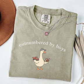 Outnumbered by Sons Mom Goose T-Shirt