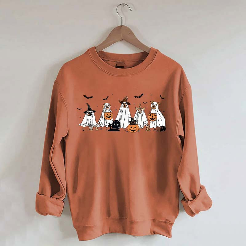 Cute Ghost Dogs Halloween Sweatshirt