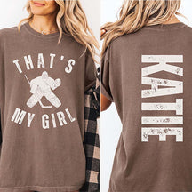 Custom That's My Girl Hockey Goalie Mom Comfort Colors T-Shirt