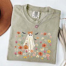 Coquette Floral Ghost Wildflowers Cute T-Shirt