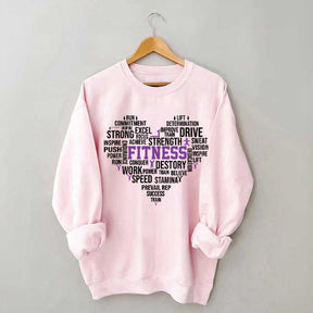 Fitness Word Art Sweatshirt