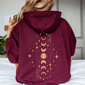 Vintage Celestial Vertical Moon Phase Hoodie