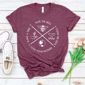 Plant A Tree Clean The Seas Save The Bees T-Shirt