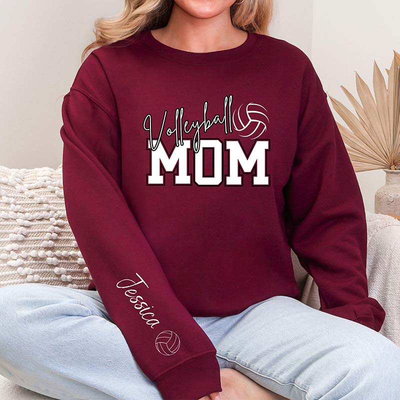 Personalized Volleyball Mom Kid Name Sweatshirt