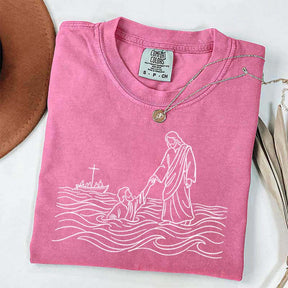 Jesus Walking on Water Comfort Colors T-Shirt
