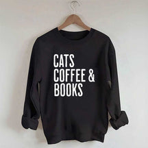 Cats Coffee And Books Sweatshirt