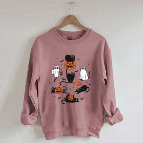 Halloween Ghost Cats Sweatshirt