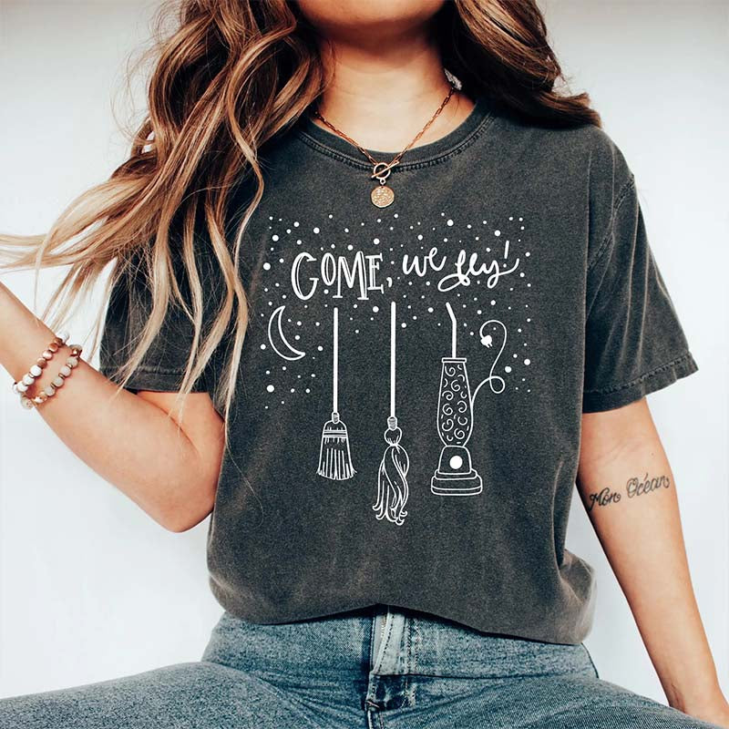 Come We Fly Witch Broom T-Shirt