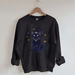 Halloween Witch Kitten Sweatshirt