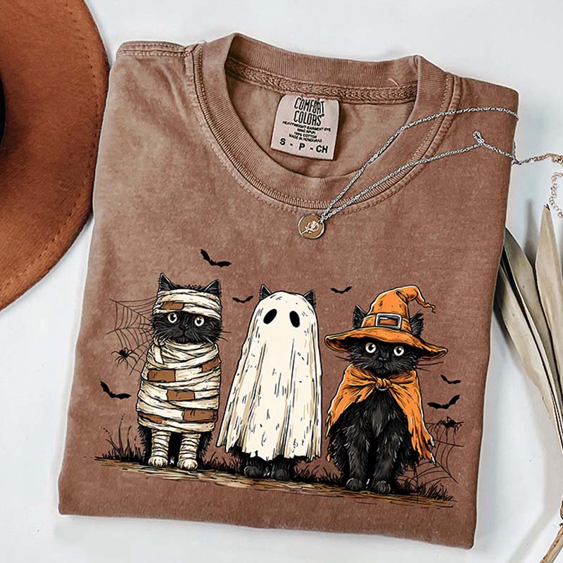 Retro Comfort Colors Ghost Cat T-Shirt